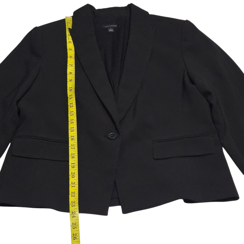 ANN TAYLOR Single Button Black Blazer Women US 8 - Picture 5 of 12